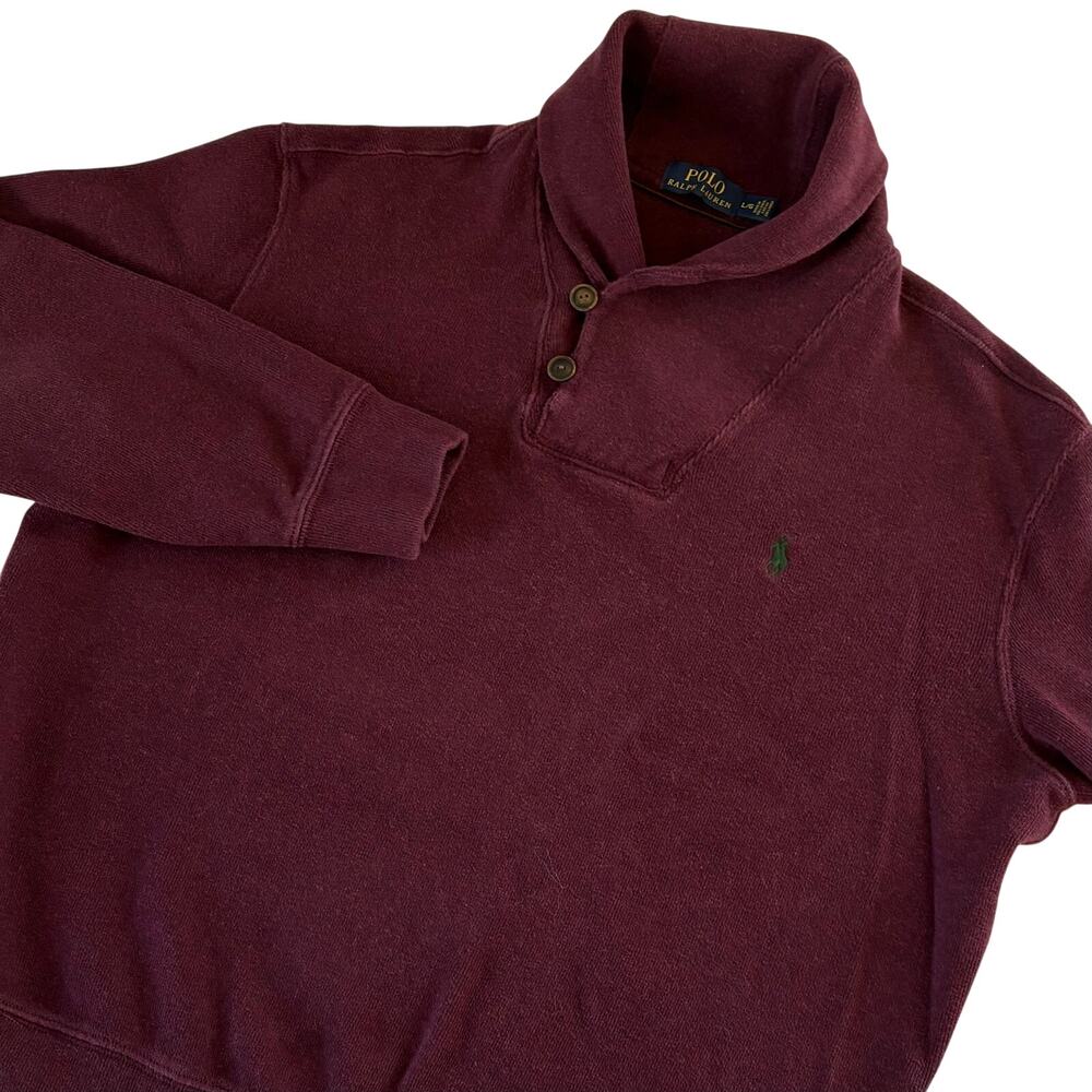 Polo by Ralph Lauren Men’s Maroon Cowl Neck Pullover Sweater Size Large